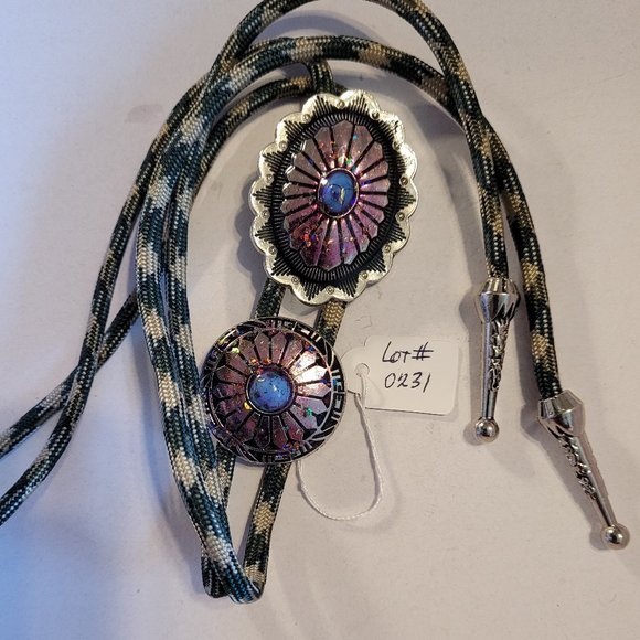 Bolo Tie with Cameo Colored Cord - Picture 4 of 12